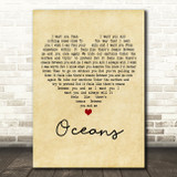 Seafret Oceans Vintage Heart Decorative Wall Art Gift Song Lyric Print