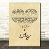 Kate Bush Lily Vintage Heart Decorative Wall Art Gift Song Lyric Print