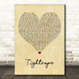 LP Tightrope Vintage Heart Decorative Wall Art Gift Song Lyric Print