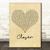 Ne-Yo Closer Vintage Heart Decorative Wall Art Gift Song Lyric Print