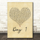 HONNE Day 1 Vintage Heart Decorative Wall Art Gift Song Lyric Print