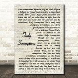 Chitty Chitty Bang Bang Truly Scrumptious Vintage Script Decorative Wall Art Gift Song Lyric Print