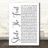 Tyler Childers & The Highwall Shake The Frost White Script Decorative Wall Art Gift Song Lyric Print