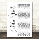Nick Cave and the Bad Seeds Jubilee Street White Script Decorative Wall Art Gift Song Lyric Print