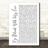 Lady Antebellum Be Patient With My Love White Script Decorative Wall Art Gift Song Lyric Print