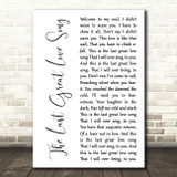 Finbar Furey The Last Great Love Song White Script Decorative Wall Art Gift Song Lyric Print