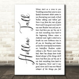 Choir of Young Believers Hollow Talk White Script Decorative Wall Art Gift Song Lyric Print