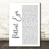 The Beautiful South Prettiest Eyes White Script Decorative Wall Art Gift Song Lyric Print