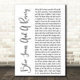 Kid Rock Blue Jeans And A Rosary White Script Decorative Wall Art Gift Song Lyric Print