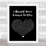 The Beatles I Should Have Known Better Black Heart Song Lyric Quote Print