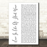Martha Reeves & The Vandellas (Love Is Like A) Heat Wave White Script Song Lyric Print