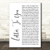 Bruce Springsteen Letter To You White Script Decorative Wall Art Gift Song Lyric Print