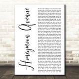 Ariana Grande Honeymoon Avenue White Script Decorative Wall Art Gift Song Lyric Print