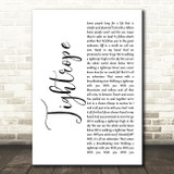 The Greatest Showman Tightrope White Script Decorative Wall Art Gift Song Lyric Print
