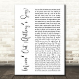 Billy Joel Movin Out (Anthonys Song) White Script Decorative Gift Song Lyric Print