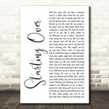 Chris Stapleton Starting Over White Script Decorative Wall Art Gift Song Lyric Print