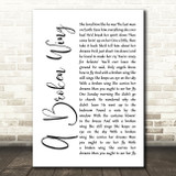 Martina McBride A Broken Wing White Script Decorative Wall Art Gift Song Lyric Print