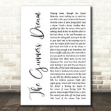 Pink Floyd The Gunners Dream White Script Decorative Wall Art Gift Song Lyric Print