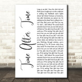 Cyndi Lauper Time After Time White Script Decorative Wall Art Gift Song Lyric Print