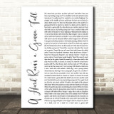 Bob Dylan A Hard Rain's a Gonna Fall White Script Decorative Gift Song Lyric Print