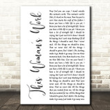 Kate Bush This Woman's Work White Script Decorative Wall Art Gift Song Lyric Print