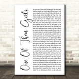Lee Brice One Of Them Girls White Script Decorative Wall Art Gift Song Lyric Print
