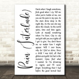 Trey Songz Pain (Interlude) White Script Decorative Wall Art Gift Song Lyric Print