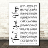 Mark Harris Find Your Wings White Script Decorative Wall Art Gift Song Lyric Print
