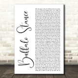 Neneh Cherry Buffalo Stance White Script Decorative Wall Art Gift Song Lyric Print