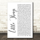 One Direction Little Things White Script Decorative Wall Art Gift Song Lyric Print