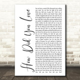 Shinedown How Did You Love White Script Decorative Wall Art Gift Song Lyric Print