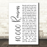 Matt Redman 10,000 Reasons White Script Decorative Wall Art Gift Song Lyric Print