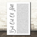 Meat Loaf Bat Out Of Hell White Script Decorative Wall Art Gift Song Lyric Print