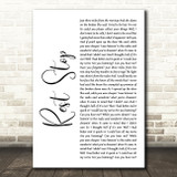 Matchbox Twenty Rest Stop White Script Decorative Wall Art Gift Song Lyric Print