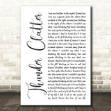 Wild Cub Thunder Clatter White Script Decorative Wall Art Gift Song Lyric Print