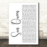 Gerry Cinnamon Sun Queen White Script Decorative Wall Art Gift Song Lyric Print