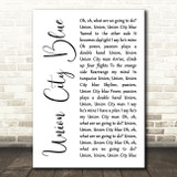 Blondie Union City Blue White Script Decorative Wall Art Gift Song Lyric Print