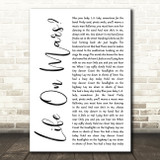 Elton John Tiny Dancer White Script Decorative Wall Art Gift Song Lyric Print
