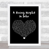 The Pogues A Rainy Night In Soho Black Heart Song Lyric Quote Print