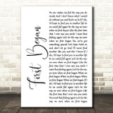 PJ Morton First Began White Script Decorative Wall Art Gift Song Lyric Print