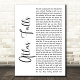 Shinedown Atlas Falls White Script Decorative Wall Art Gift Song Lyric Print