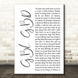 Smith & Myers GBL GBD White Script Decorative Wall Art Gift Song Lyric Print