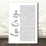 Maroon 5 Lips On You White Script Decorative Wall Art Gift Song Lyric Print