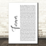 R Kelly Forever White Script Decorative Wall Art Gift Song Lyric Print