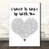 Boris Gardiner I Want To Wake Up With You White Heart Decorative Wall Art Gift Song Lyric Print