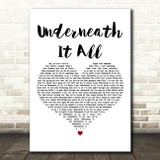 No Doubt feat. Lady Saw Underneath It All White Heart Decorative Wall Art Gift Song Lyric Print