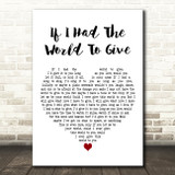 Grateful Dead If I Had The World To Give White Heart Decorative Wall Art Gift Song Lyric Print