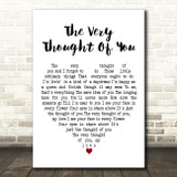 Billie Holiday The Very Thought Of You White Heart Decorative Wall Art Gift Song Lyric Print