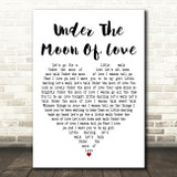 Showaddywaddy Under The Moon Of Love White Heart Decorative Wall Art Gift Song Lyric Print