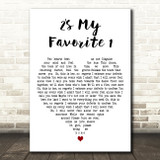 Coheed and Cambria 2's My Favorite 1 White Heart Decorative Wall Art Gift Song Lyric Print